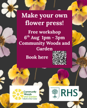 Poster for Make your own flower press workshop